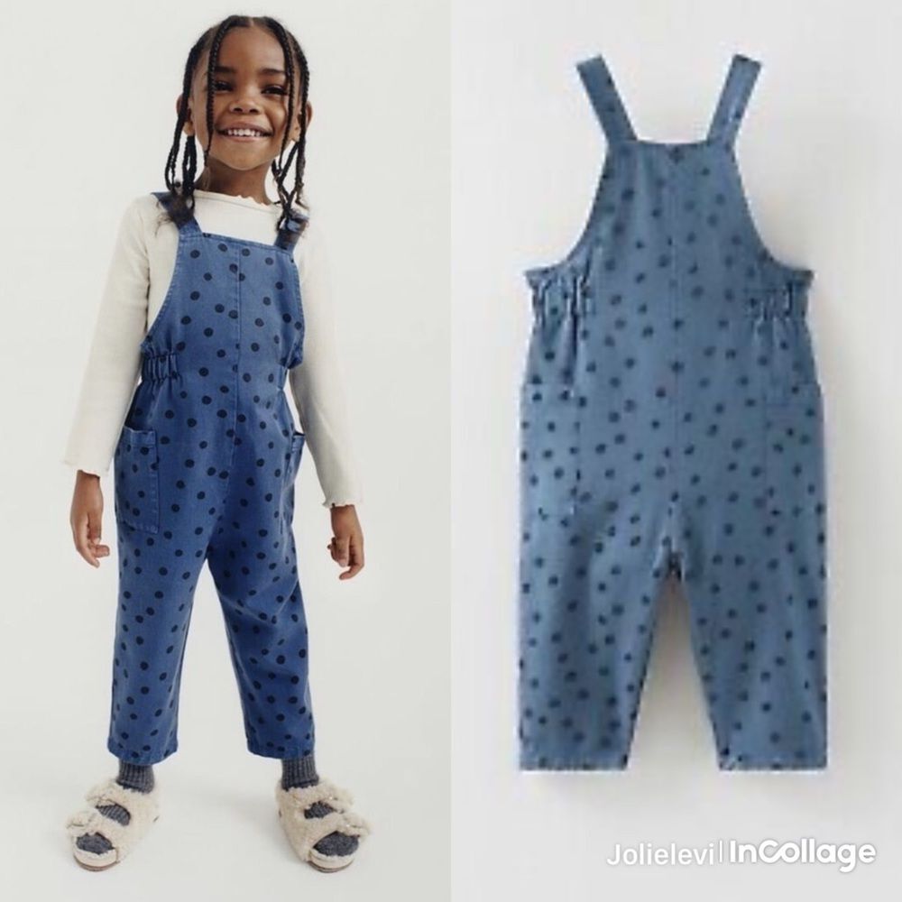 Zara Potka Dot Overalls size 3-4Y